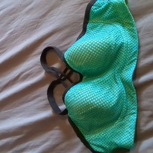 34D VSX Sports Bra Dream Angels in Lime and Teal Mesh